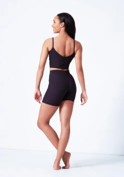 Mirella V Neck Chevron Cropped Camisole Top -Dance Costumes mim7059l black back 32635.1679927468