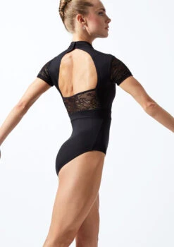 Move Dance Una Cap Sleeve Lace Leotard -Dance Costumes mo l0624 move dance una cap sleeve lace leotard black back thumbnail T 69823.1695684851