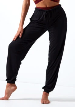 Move Dance Desire Jersey Pant -Dance Costumes mo p0623 jersey trouser black front thumbnail T 36152.1696980719