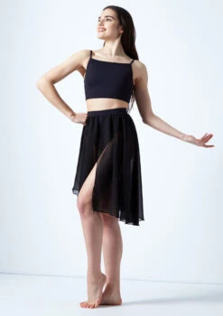 Move Dance Eris Asymmetric Lyrical Half Skirt -Dance Costumes mo r0020 move dance eris asymmetric lyrical half skirt black front 20523.1678884614