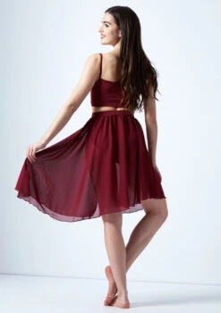 Move Dance Eris Asymmetric Lyrical Half Skirt -Dance Costumes mo r0020 move dance eris asymmetric lyrical half skirt red back 60750.1678884614