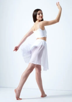 Move Dance Eris Asymmetric Lyrical Half Skirt -Dance Costumes mo r0020 move dance eris asymmetric lyrical half skirt white back 44912.1678884615