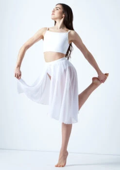 Move Dance Eris Asymmetric Lyrical Half Skirt -Dance Costumes mo r0020 move dance eris asymmetric lyrical half skirt white front 08671.1678884614