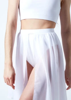 Move Dance Eris Asymmetric Lyrical Half Skirt -Dance Costumes mo r0020 move dance eris asymmetric lyrical half skirt white front no1 08068.1678884614