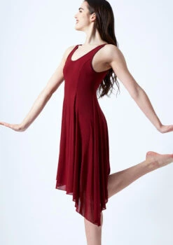 Move Dance Cressida Scoop Lyrical Dress -Dance Costumes mo r0220 move dance cressida scoop lyrical dress red front thumbnail T 47910.1692921334