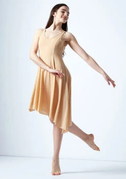 Move Dance Cressida Scoop Lyrical Dress -Dance Costumes mo r0220 move dance cressida scoop lyrical dress tan front no1 56114.1678884657