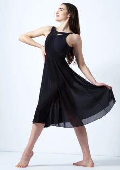 Move Dance Thalassa Cut Out Lyrical Dress -Dance Costumes mo r0223 move dance thalassa cut out lyrical dress black front 82539.1678884664