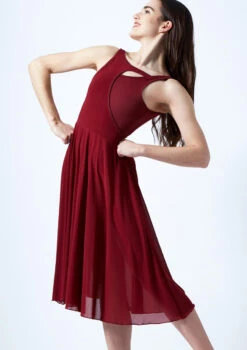 Move Dance Thalassa Cut Out Lyrical Dress -Dance Costumes mo r0223 move dance thalassa cut out lyrical dress red front thumbnail T 74121.1691199193