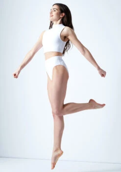 Move Dance Callisto Keyhole Crop Top -Dance Costumes mo z0253 move dance callisto keyhole crop top white side 43801.1678884908