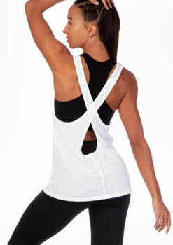 Move Dance Cross Back Dance Top -Dance Costumes mo z0610 move cross back dance top white back thumbnail T 45245.1696981188