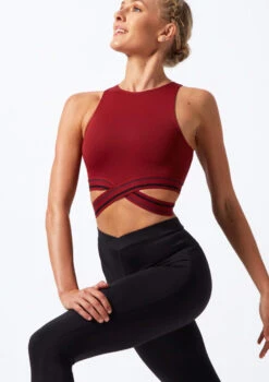 Move Dance Infinity Cross Over Crop Top -Dance Costumes mo z0611 sporty crop top red front thumbnail T 80703.1696981188