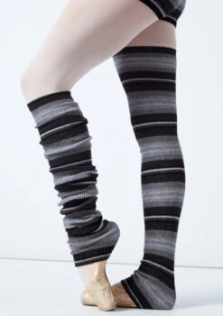 Move Dance Rosy Striped Knit Legwarmers -Dance Costumes mo7011 gry main 1t 58364.1696981490