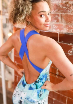 Move Dance Onyx Cross Back Unitard - Pacific -Dance Costumes moc0901 pac close up back 2 08531.1678928430