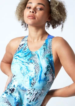 Move Dance Onyx Cross Back Unitard - Pacific -Dance Costumes moc0901 pac close up front 1 68701.1678928431