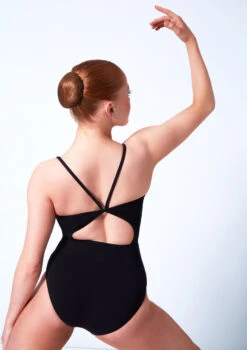Move Dance Piper Open Back Camisole Leotard -Dance Costumes mol0173 black close up front 37339.1678884029