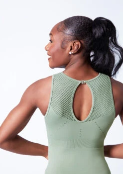 Move Dance Enola Seamless Leotard -Dance Costumes mol0505 sage close up back 11632.1682378317