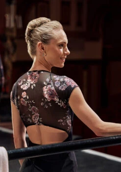 Move Dance Isadora Floral Zip Up Leotard 16 Move Dance Isadora Floral Zip Up Leotard -Dance Costumes mol0634 black back 83646.1678884217