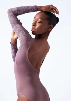 Move Dance Brizo Long Sleeve Leotard -Dance Costumes mol0665 orchid pink close up back 48561.1683070095