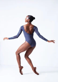 Move Dance Brizo Long Sleeve Leotard -Dance Costumes mol0665 petrol blue back 61572.1683070094
