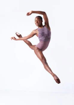 Move Dance Illusia Cross Back Leotard -Dance Costumes mol0667 orchid pink front 2 44602.1683070094