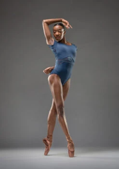 Move Dance Kalpana Cap Sleeve Leotard -Dance Costumes mol0670 dark blue front 4 09189.1690548727