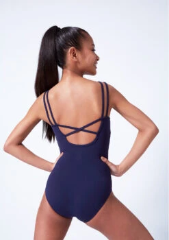 Move Dance Kamila Teen Cross Back Leotard 22 Move Dance Kamila Teen Cross Back Leotard -Dance Costumes mol5119 navy close up back 66437.1683933612