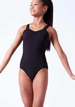 Move Dance Maggie Teen Wide Strap Leotard -Dance Costumes mol5131 black front t 99448.1691019799