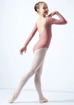 Move Dance Teen Camille Long Sleeve Leotard -Dance Costumes mol5801 pnk back 1 26901.1678884473