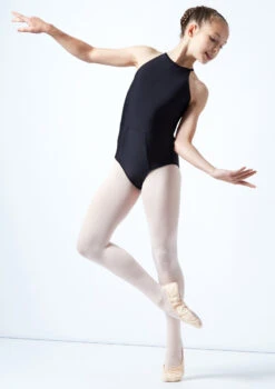 Move Dance Teen Elle High Neck Leotard -Dance Costumes mol5805 blk front 1 47623.1678884482