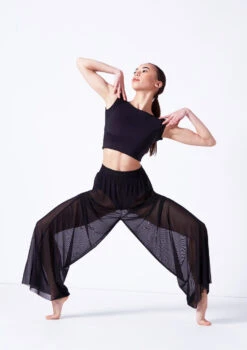 Move Dance Grace Long Mesh Trousers 14 Move Dance Grace Long Mesh Trousers -Dance Costumes mop0037 black front 2 50846.1681806908