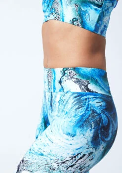 Move Dance Venus High Waisted Leggings - Pacific -Dance Costumes mop0908 pac close up front 2 07913.1678884560
