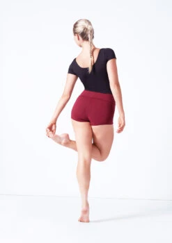 Move Dance Sasha Rolltop Dance Shorts -Dance Costumes mor0009 burgundy back 38401.1687216789