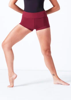 Move Dance Sasha Rolltop Dance Shorts -Dance Costumes mor0009 burgundy front t 36233.1696980720