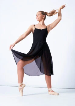 Move Dance Long Ballet Wrap Skirt -Dance Costumes mor0014 black front 30686.1678884600