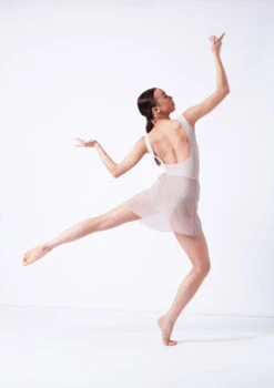 Move Dance Magnolia Gathered Mini Skirt -Dance Costumes mor0031 latte back 65843.1681806927