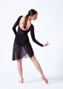 Move Dance Vanessa Gathered Long Skirt -Dance Costumes mor0032 black back 00012.1681806937