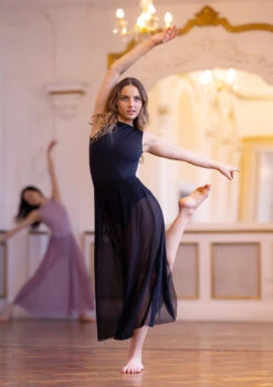 Move Dance Elise Long Skirt -Dance Costumes mor0034 black front 3 74380.1690548972