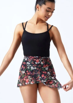 Move Dance Floral Wrap Dance Skirt - Navy -Dance Costumes mor0257 navy blue front 1t 39867.1689206461