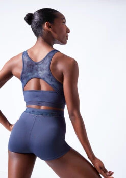 Move Dance Lotus Dance Shorts -Dance Costumes mor0643 petrol blue close up back 12894.1683070406