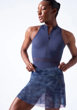 Move Dance Lourdes Hipster Mesh Skirt -Dance Costumes mor0645 petrol blue close up front 96080.1683070406