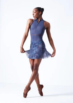 Move Dance Lourdes Hipster Mesh Skirt -Dance Costumes mor0645 petrol blue front 11249.1683070405