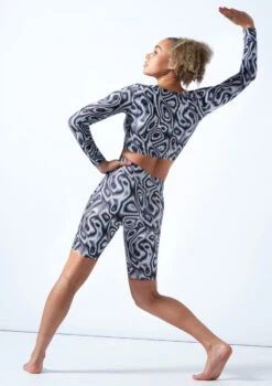 Move Dance Nebula High Waisted Cycling Shorts - Dimensions -Dance Costumes mor0907 dim back 1 43189.1678884724