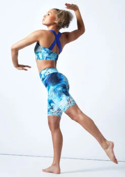 Move Dance Nebula High Waisted Cycling Shorts - Pacific -Dance Costumes mor0907 pac back 1 00259.1678884728