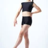 Move Dance Teen Carina High Waisted Dance Shorts -Dance Costumes mor5811 blk front 1 15769.1678884780