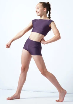 Move Dance Teen Carina High Waisted Dance Shorts -Dance Costumes mor5811 grape front 1 25466.1678884780