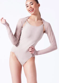 Move Dance Quinn Mesh Shrug -Dance Costumes moz0041 latte front t 14324.1690450568