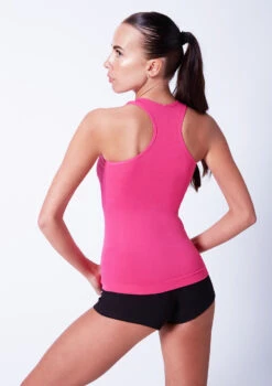 Move Dance Piera Seamless Dance Top -Dance Costumes moz0260 pink close up back 72364.1678884920