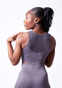 Move Dance Isabelle Seamless Tank Crop Top -Dance Costumes moz0502 sharkgrey close up back 92842.1684799005