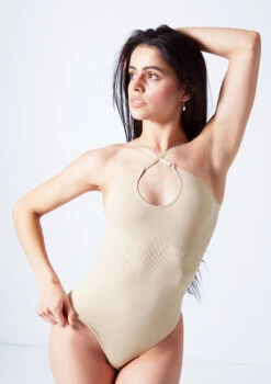 Move Dance Serena Seamless Bodysuit -Dance Costumes moz0510 sand close up front 2edit 09701.1690413313