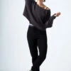 Move Dance Charm Ribbed Knit Cropped Dance Jumper -Dance Costumes moz0709 gry front 1 51654.1678885105